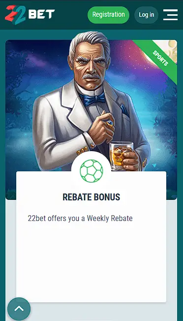 What is 22bet rebate?