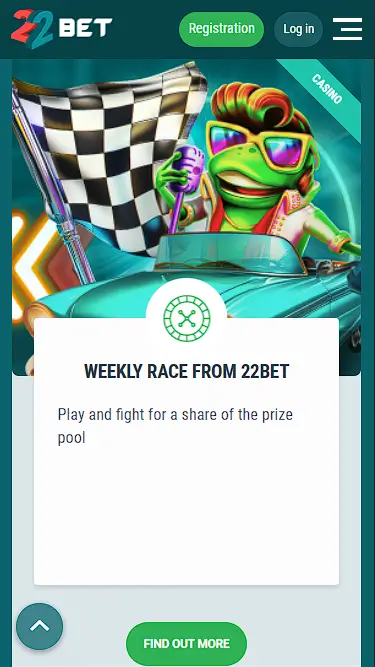 What is 22bet weekly race?