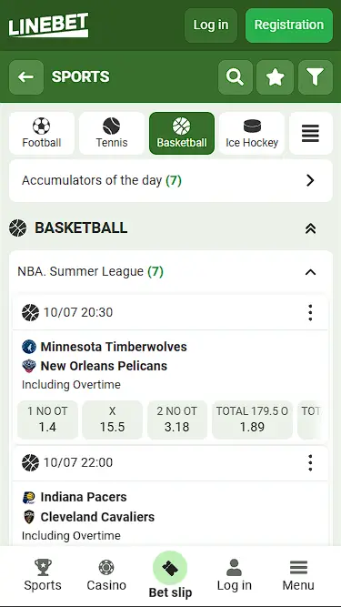 linebet basketball betting