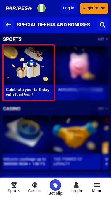 paripesa birthday bonus