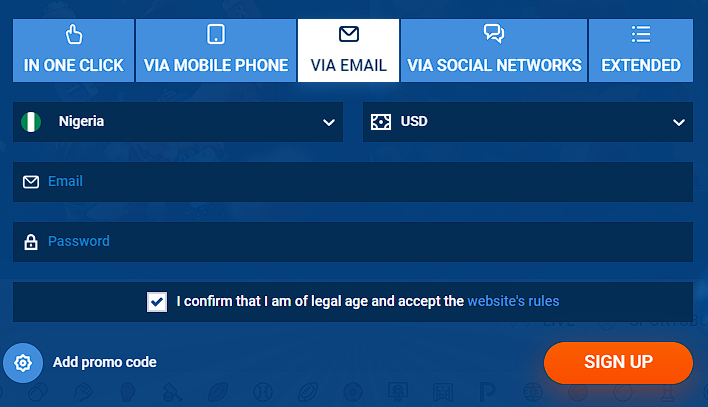 Registration via email