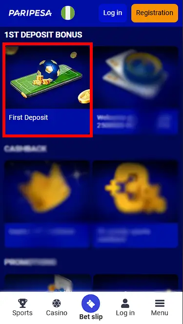 PariPesa Welcome Bonus for Sport
