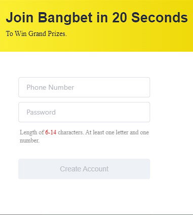 Bangbet registration