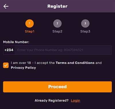 Starbet registration