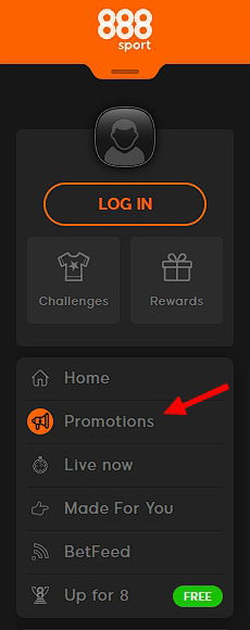 Promotins section 888sport website