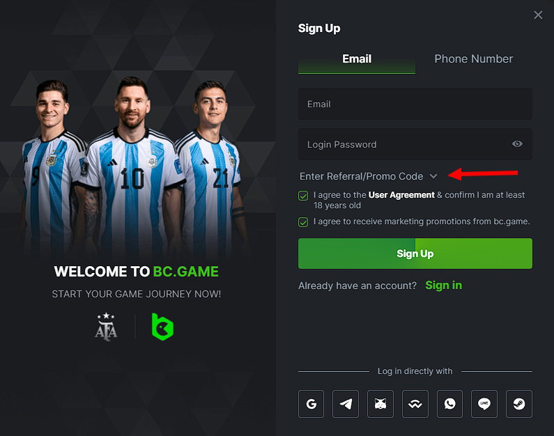 promo code BC.Game