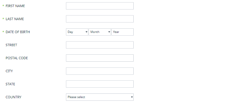 Registration form on the Hamabet website