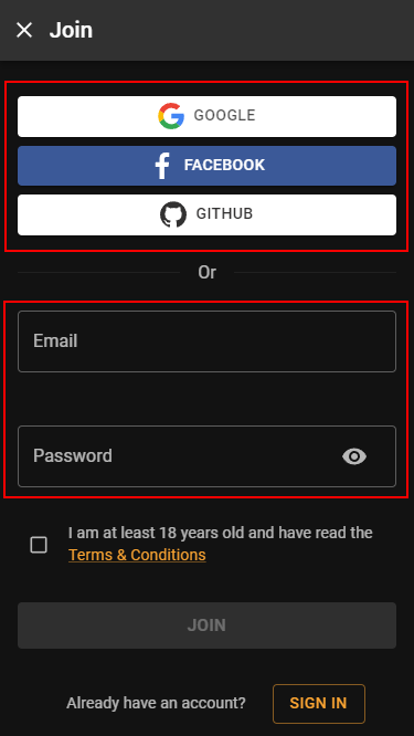 Ways to register on the Cloudbet website