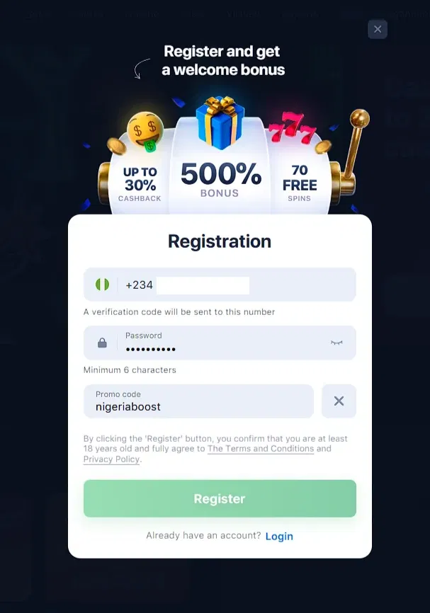 How to register on 1win to get a bonus?