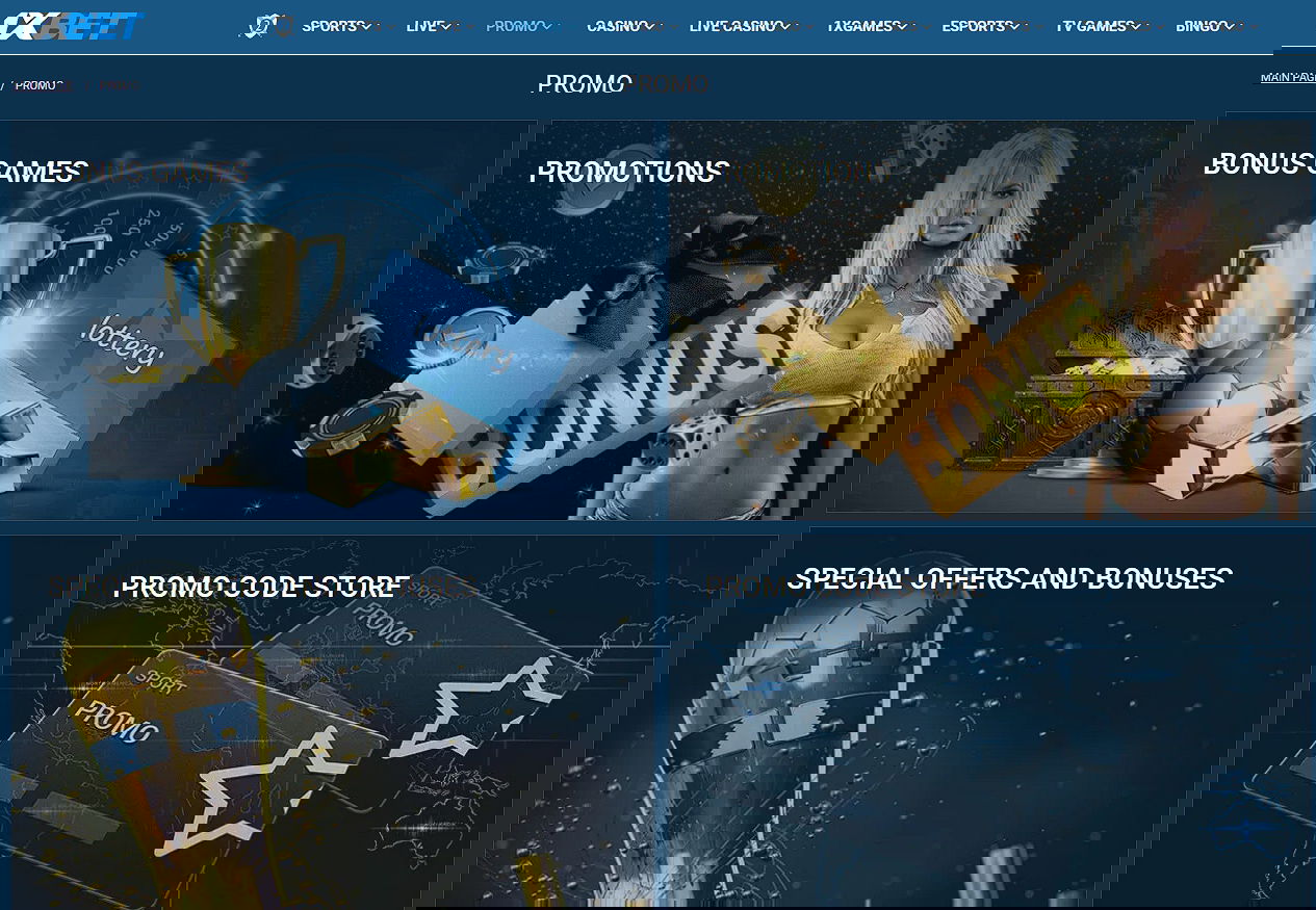 1xbet promotions menu