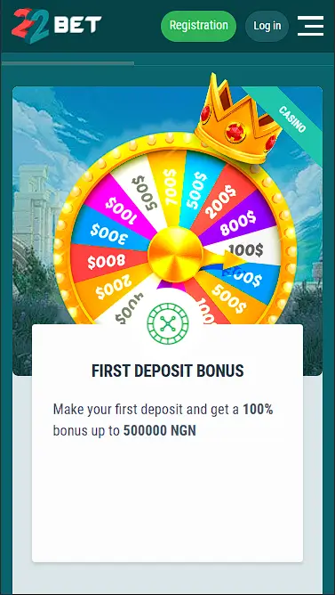 22bet casino welcome bonus