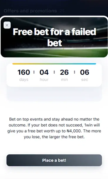 How to get free bet on 1win Nigeria?