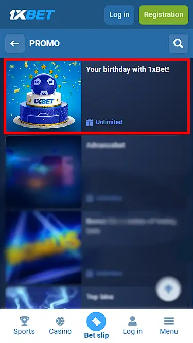 1xbet birthday bonus