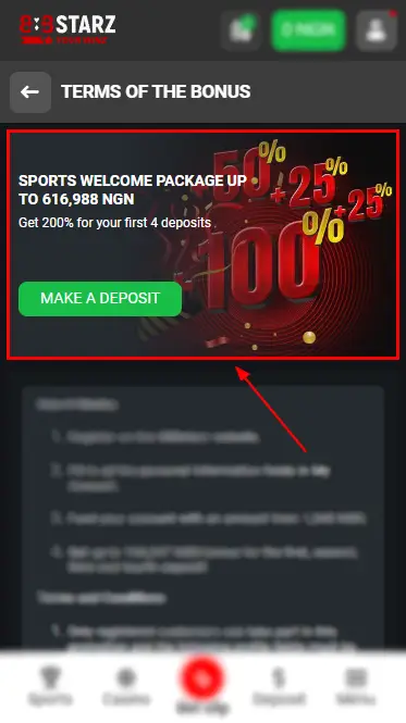 888Starz Welcome Bonus for Sport