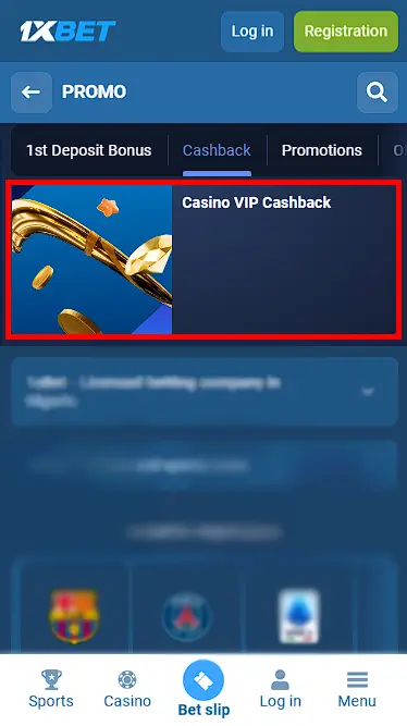 1xbet cashback