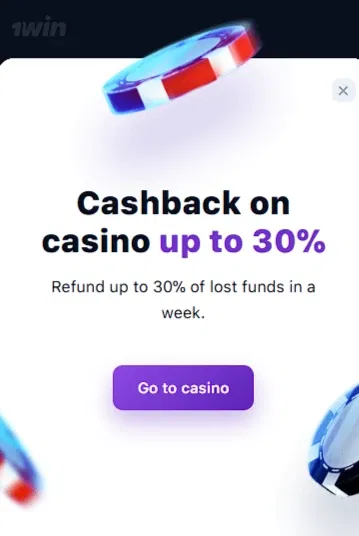 Can I get a cashback on 1win?