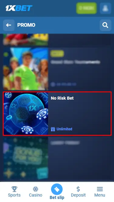 1xbet No Risk Bonus