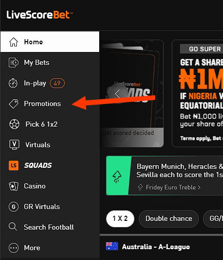 Promotions section website