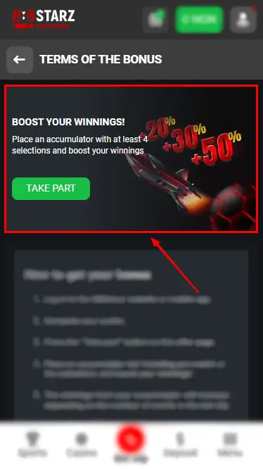 888Starz Boost Bonus