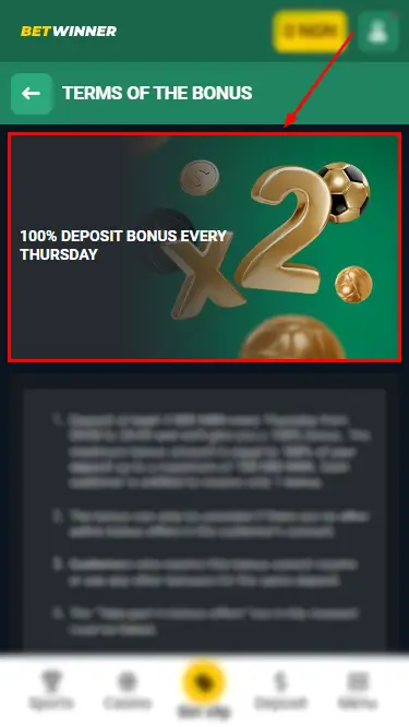 Betwiiner Thursday Bonus