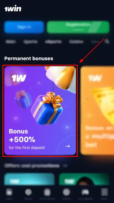 1win 500% Welcome Bonus