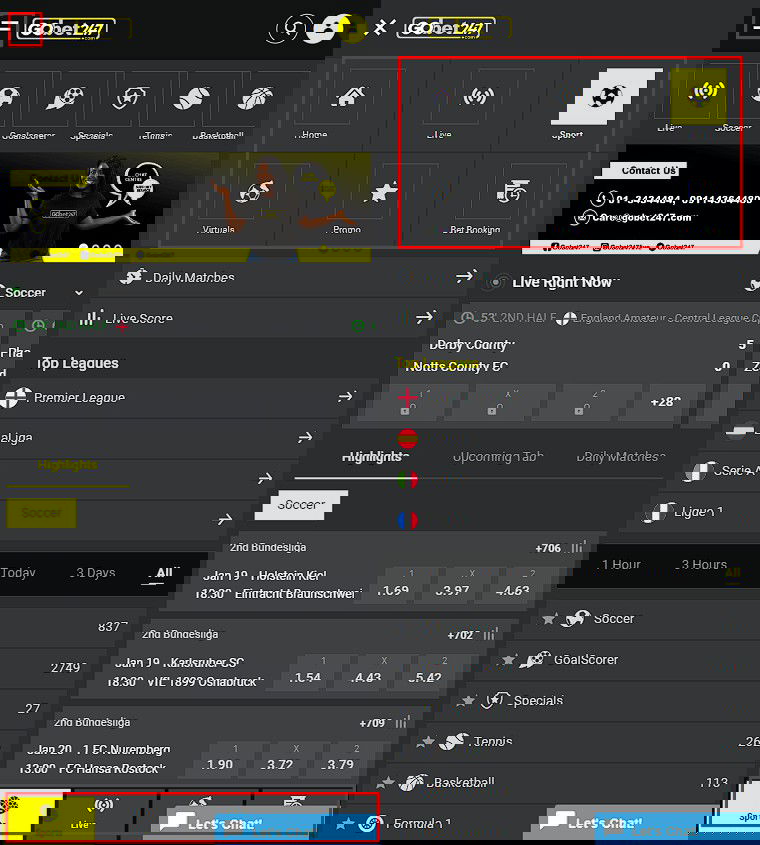 Gobet247 mobile site