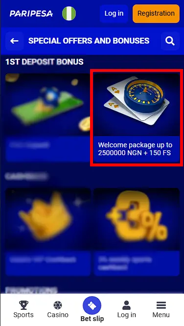 PariPesa Casino Welcome Bonus
