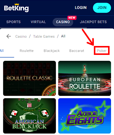 how to play poker at betking