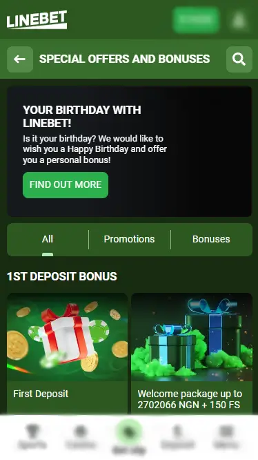 Linebet Special Bonuses Page For All Betors