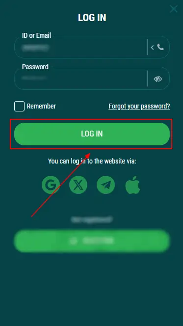 22Bet Authorization Page
