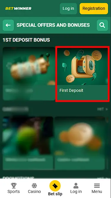 Betwinner First Deposit Bonus