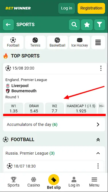 betwinner bet slip