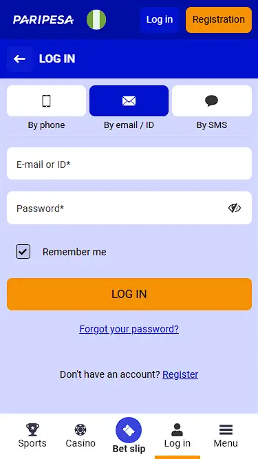 paripesa login