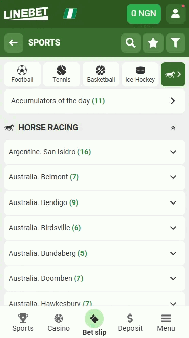 Linebet Horse Betting Options in Nigeria 2025