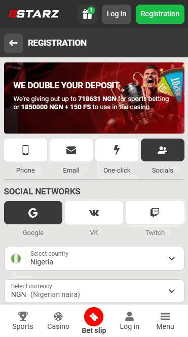 888Starz Registration Form Nigeria 2025