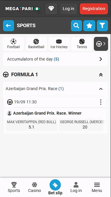 Megapari F1 Betting Site