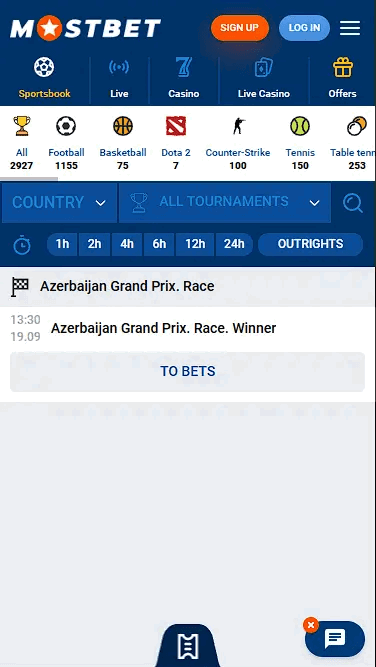 Mostbet Betting Site (Formula One)