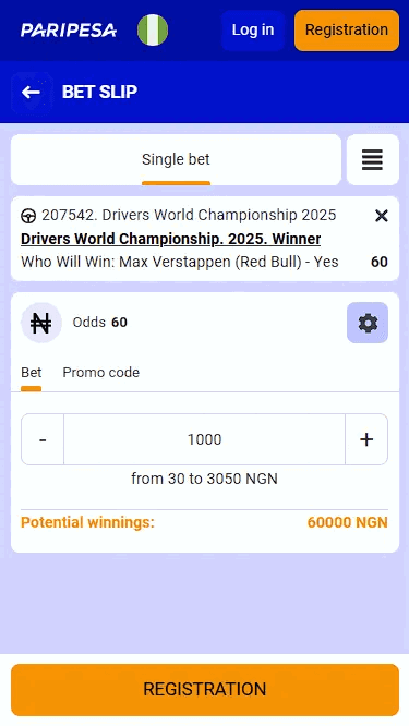 Paripesa Bet Slip